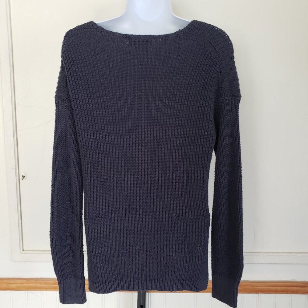Madewell Womens Sweater XXS Navy Blue Pullover V-neck Cotton Long Sleeve NEW - Picture 5 of 12